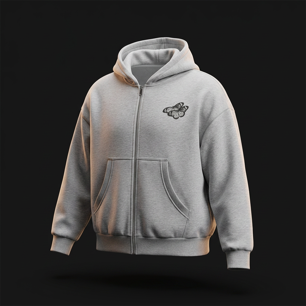 AURA / 018 — BLOCK FULL-ZIP HOODIE