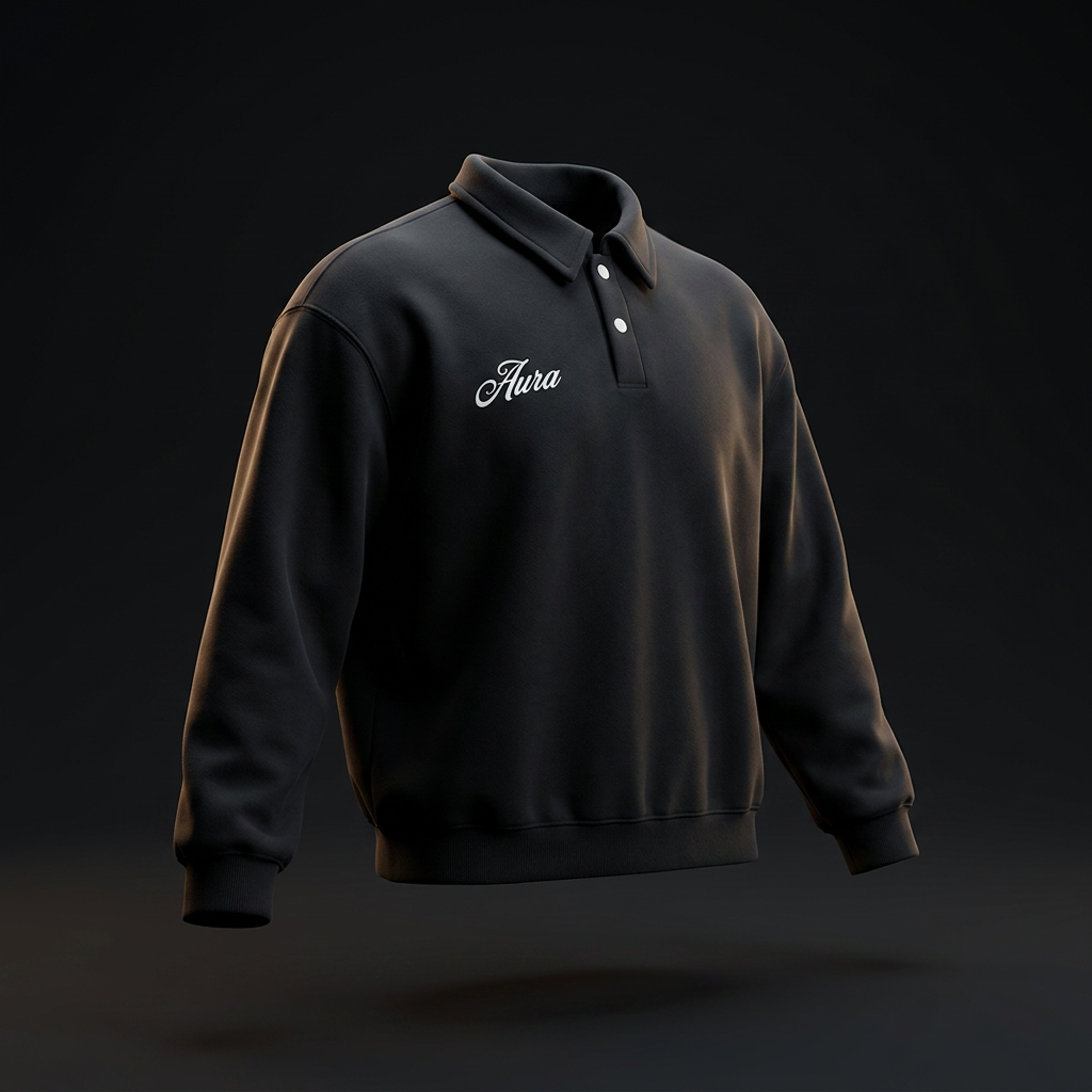 AURA / 104 — STRUCTURE POLO SWEATSHIRT