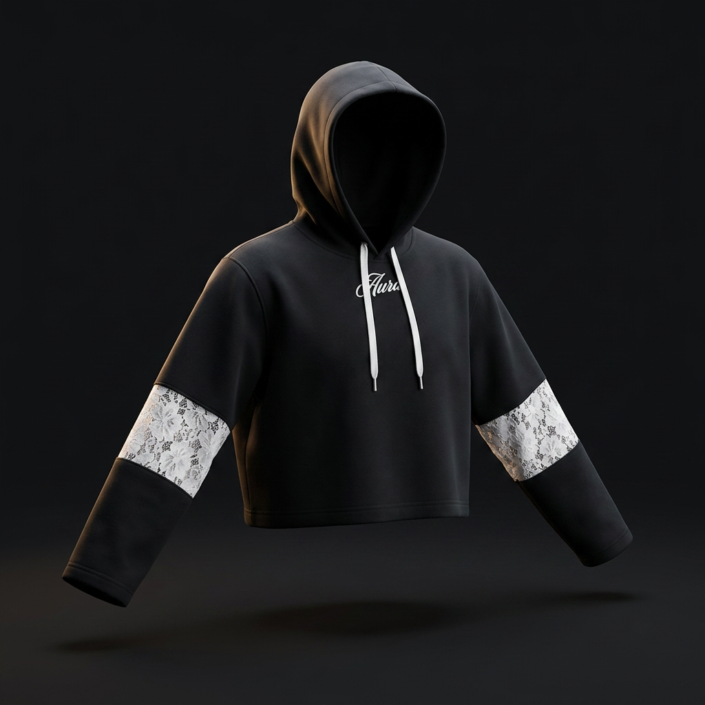 AURA / 079 — LACE SHIFT HOODIE