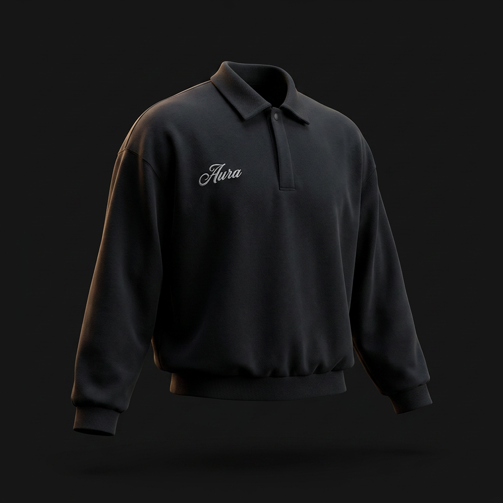 AURA / 126 — WEIGHT POLO SWEATSHIRT